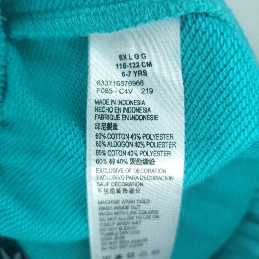 Nike Shorts Girls 6/6X Large Aqua Blue French Terry Lightweight Embroidered Logo - Picture 4 of 9